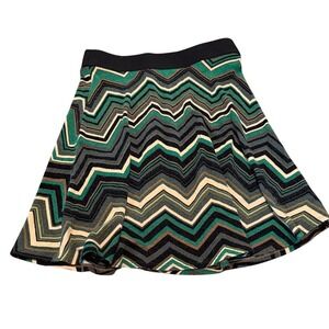 Karen Kane Chevron Knit Flare Skirt Elastic Waist Size Sm Cozy